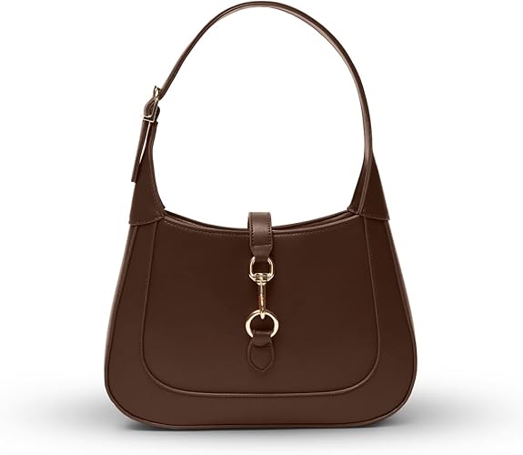 Shoulder Bag for Women - Small Shoulder Purses - Top Handle Structured Handbags - Adjustable Strap Vegan Leather