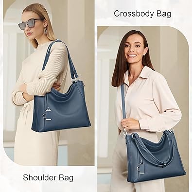 Genuine Leather Purses for Women Large Hobo Bags Lady Shoulder Handbags with Detachable Strap