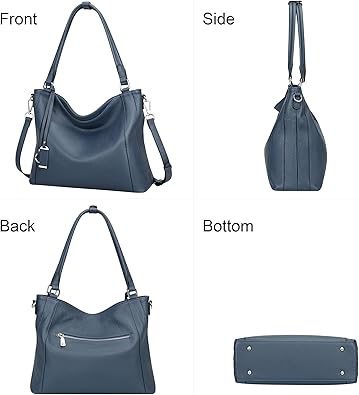 Genuine Leather Purses for Women Large Hobo Bags Lady Shoulder Handbags with Detachable Strap