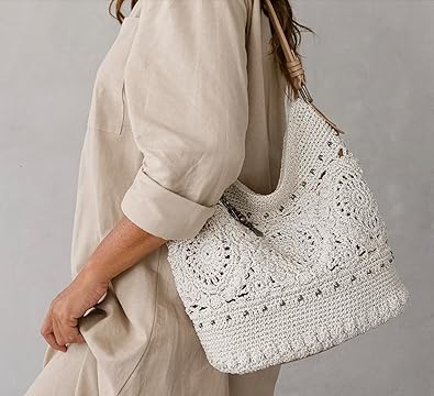 Sequoia Hobo Bag - Hand Crochet Large Women's Purse for Everyday & Travel - Durable Handbag & Tote With Zipper Pocket