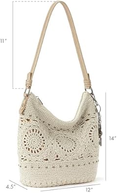 Sequoia Hobo Bag - Hand Crochet Large Women's Purse for Everyday & Travel - Durable Handbag & Tote With Zipper Pocket