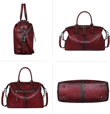 Genuine Leather Satchel Tote Bag Top Handle Handbag Designer Shoulder Bag Large Capacity Cross Body Bag